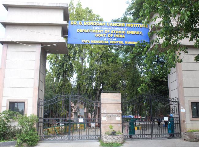 B Borooah Cancer institute being closed for three days after some Covid-19 cases were reported at the hospital in Guwahati on 08-05-20. Pix BY UB photos
