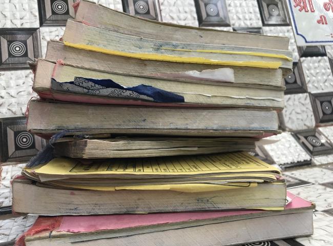 In just one crematorium in Amreli 7.5 death registers were filled in the months of April and May. Every register has 100 pages. Credits: Shreegireesh Jalihal/The Reporters’ Collective