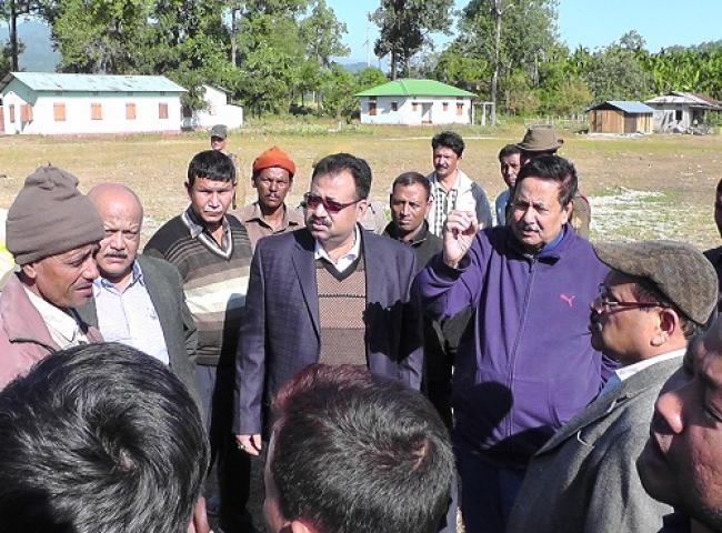Nilomani Sendeka, Basanta Das, Rajiblachan Pegu while visited Ultapani and Saralpara relief camp on Wenesday in Kokrajhar.