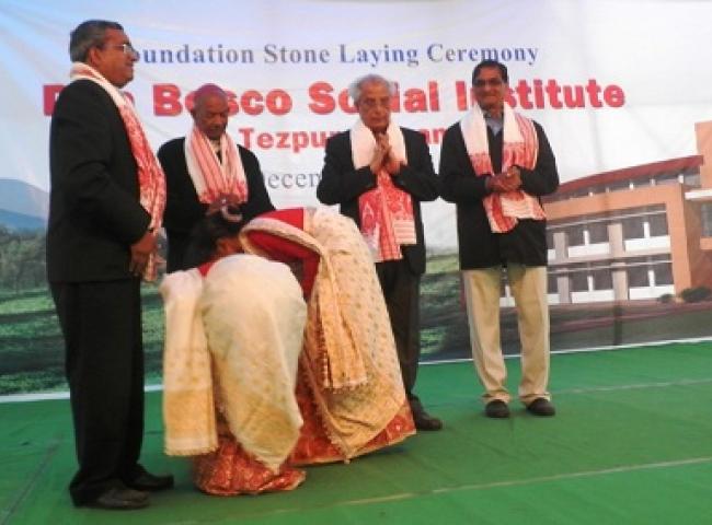 Fr VM Thomas, Bishop Robert Kerketta, VC Tezpur University and VC Assam don Bosco Univeristy Guwahati