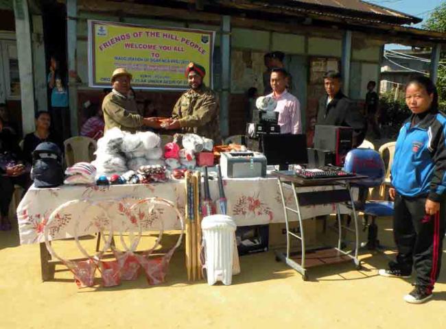 A R donates sports items, computer etc. to schools 