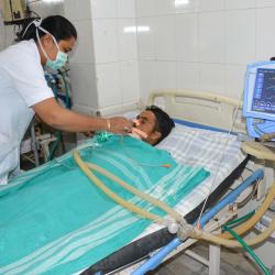 Japanise Encephalitis patients admitted at Assam Medical College & Hospitel ICU. Photo: UB Photos