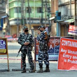 Security at Containment Zone in Guwahati on on 15-05-2020. Photo by UB PHOTOS