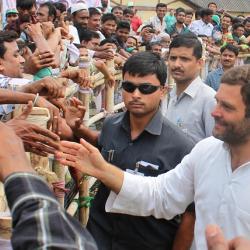 Rahul Gandhi at a election rally at Nagaon