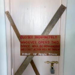 EE PHED at New DC Complex, Peren HQ locked and sealed by the public of Peren Town on Saturday