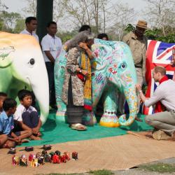 The Duke and Duchess of Cambridge visit IFAW-WTI’s Centre for Wildlife Rehabilitation and Conservation, interact with orphaned elephants and rhinos, and paint an elephant with schoolchildren.