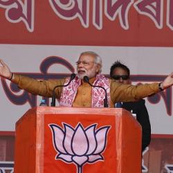 PM Narendra Modi at Guwahati. Photo:  Prabir Kumar Talukdar