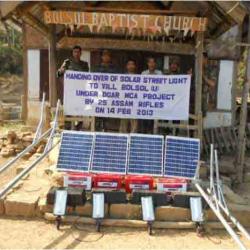 Assam Rifles installed Solar Street Lights  in Dima Hasao village