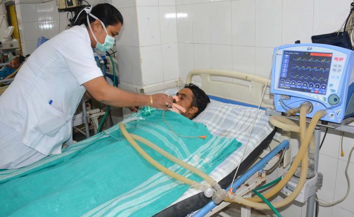 Japanise Encephalitis patients admitted at Assam Medical College & Hospitel ICU. Photo: UB Photos