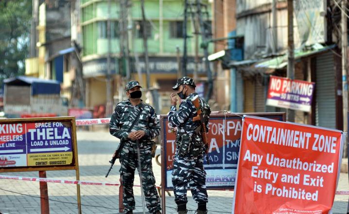 Security at Containment Zone in Guwahati on on 15-05-2020. Photo by UB PHOTOS