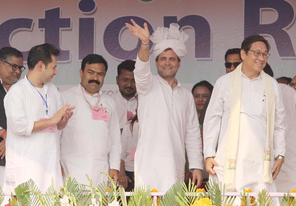 Congress President Rahul Gandhi addresses public meeting in Agartala