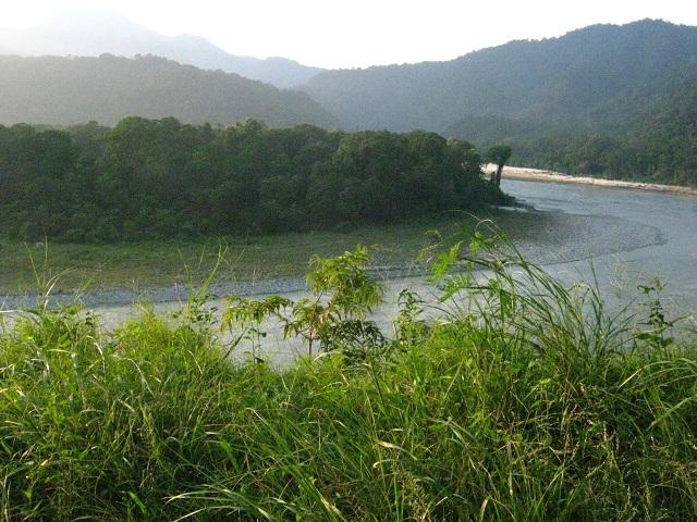 Manas river at the India-Bhutan border