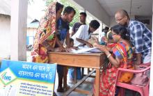 People checking their names in final NRC list at NRC Centre of Panchmaile Gao Panchayat in Tezpur on 01-09-19. Photo by UB Photos