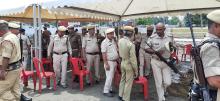 Security inspection at the venue PM Narendra Modi programme to be held at Khanikar in Dibrugarh on 27-04-22.Pix by UB Photos