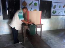 Bjp candidate from Banargaon Manoj Kumar Brahma caste his vote