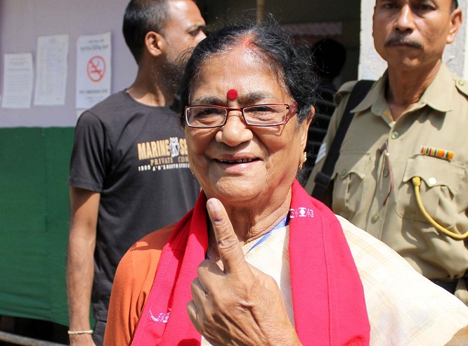 Bijoya Chakrabarty casts vote