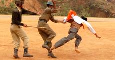 Police batons illegal occupants of government land in Tripura