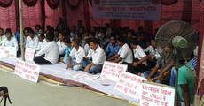 AASU dharna before ONGC in Nazira