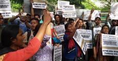 Protest on Karbi Anglong rape incident at Delhi