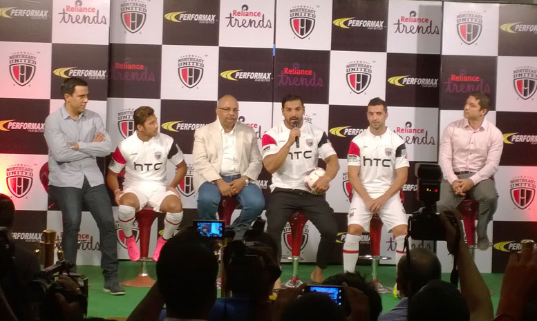 John Abraham launches NE United FC kit