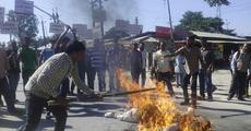ABMSU burns effigy of Guv Acharya