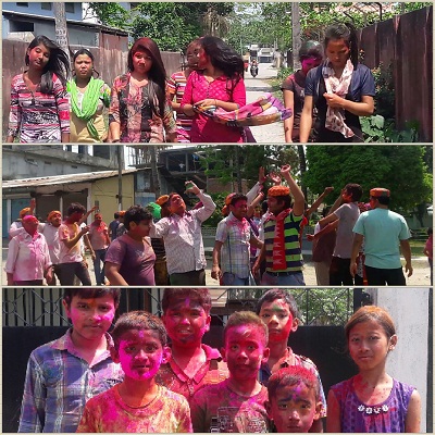 Holi celebrated at Tangla