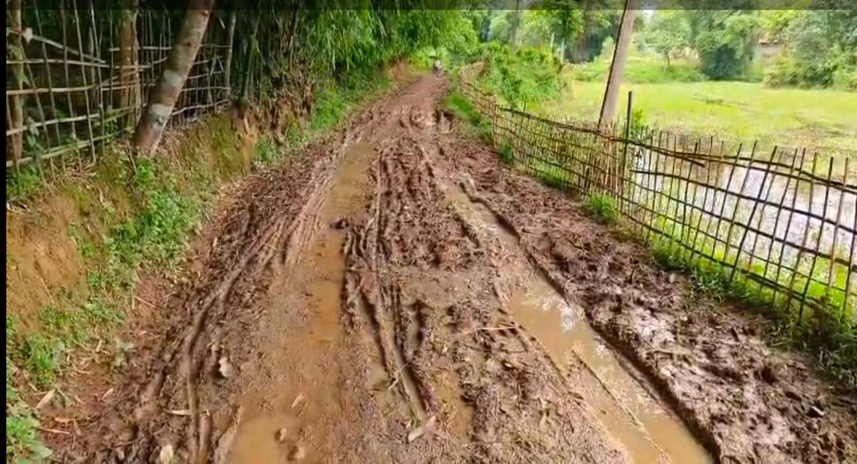 Border Village Residents in Nazira Demand Repair of Crumbling Road