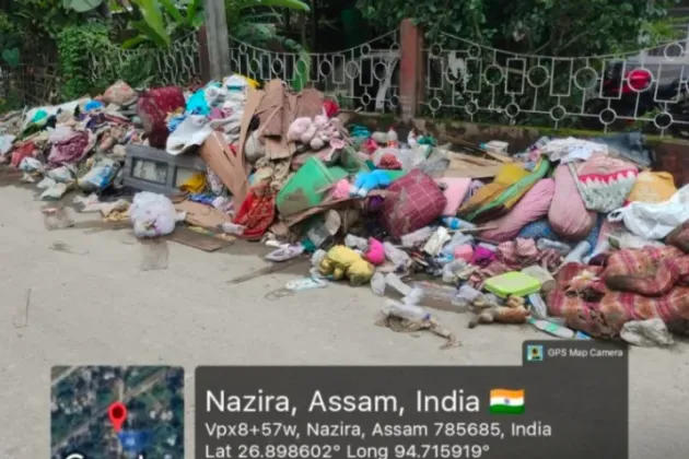 Post-flood garbage piles up in Nazira, residents fear health crisis