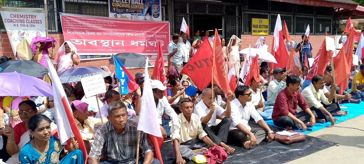 Sivasagar forum protests at ONGC Assam Asset, seeks jobs and flood assistance