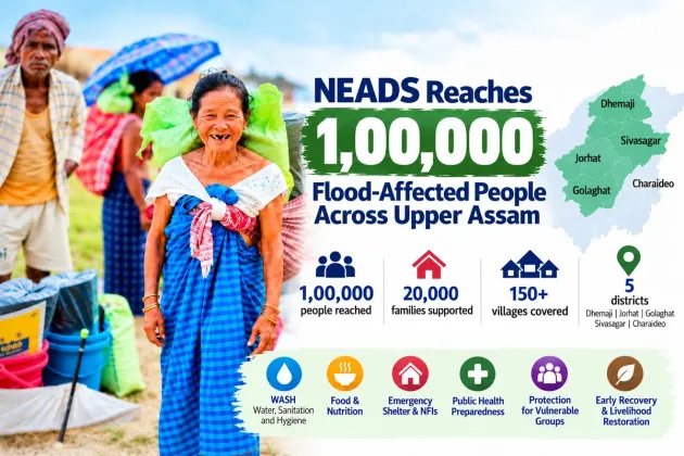NEADS Reaches Nearly One Lakh Flood-Affected People Across Upper Assam
