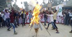Students burn Himanta's effigy 