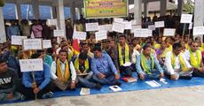 AKRSU stages dharna