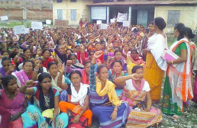 Anganwadi workers protest for various demands