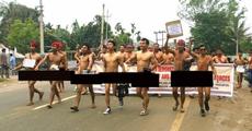 Naked protest in Diphu