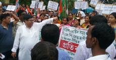 Cong stages demo in Nazira