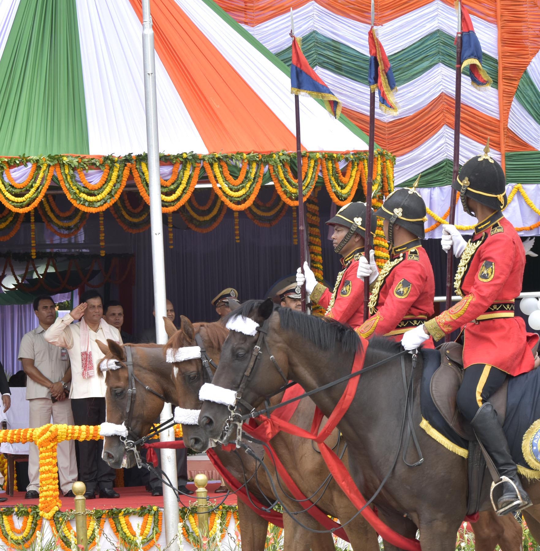 Diktat defied, tri colour fluttering