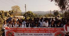 Ahom era road in shambles, erupts protest