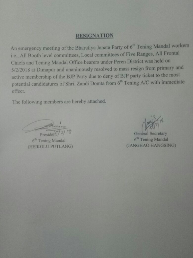 Big blow for Nagaland BJP