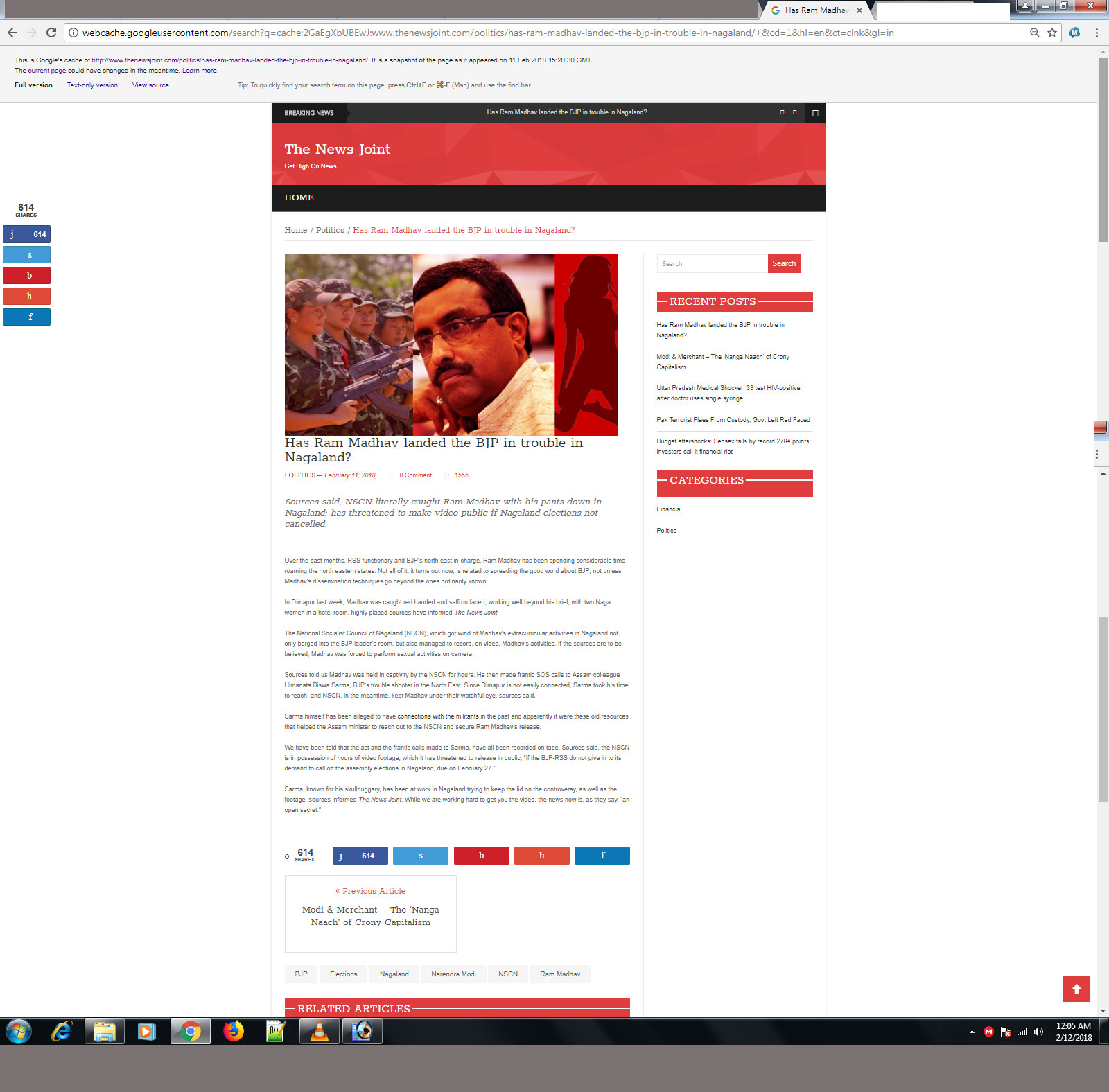 Nagaland BJP targets news portal