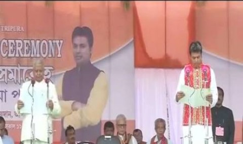 Biplab, colleagues sworn in
