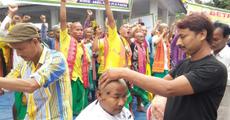 Agitators tonsure demanding Bodoland
