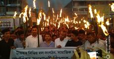 Torch rally in Teok with Akhil in lead