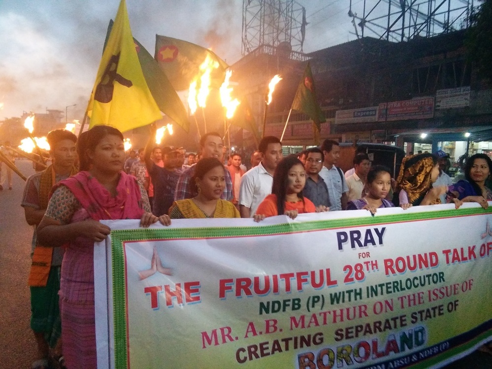 Torch light rally in Kokrajhar