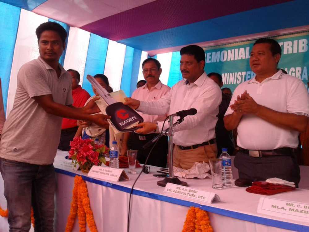 Farmers receive Tractors under CMSGUY in Udalguri