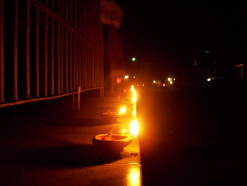 Candle light homage to the bomb blast victims