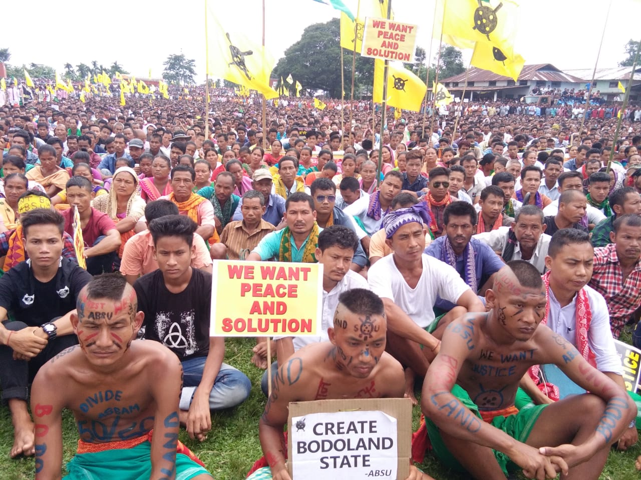Mass protest demanding separate Bodoland 