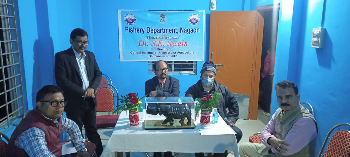  Central Institute of Fresh Water Aquaculture team visits Raha J B fish farm