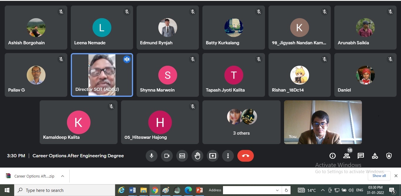 Webinar held on “Career Options After Engineering Degree”