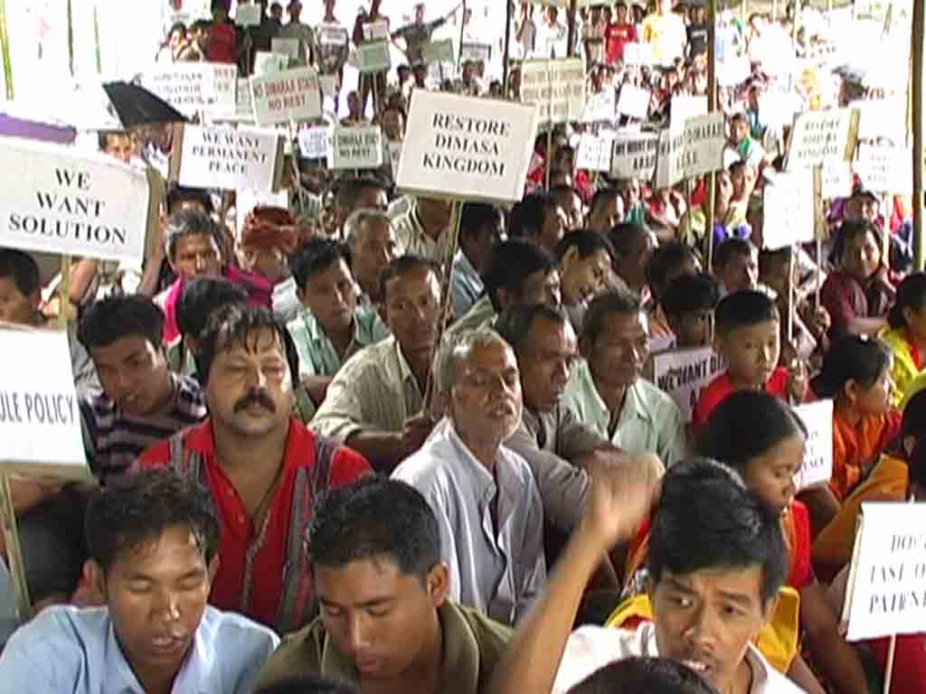 Sit-in-demonstration at Maibang in support of ‘Dimaraji’