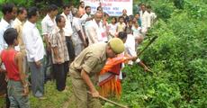 Cleaning work of locality held at Jhanji
